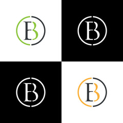 EB letter logo design vector illustration template, E letter logo vector, letter E and B logo vector, creative Letter EB letter logo