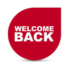 red vector banner welcome back