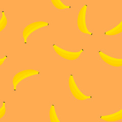 Fototapeta na wymiar Orange Banana seamless pattern. Vector illustration.