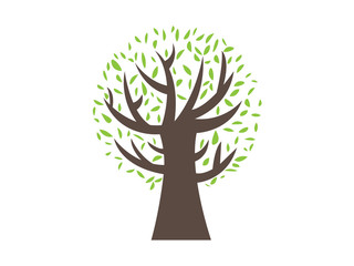 Tree rounded leafs illustration vector 