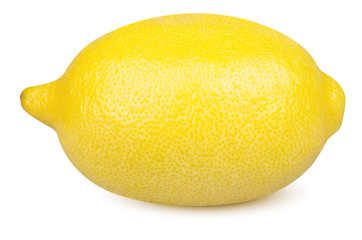 Isolated lemon. One whole lemon isolated on white background with clipping path