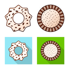 Vector design of biscuit and bake icon. Set of biscuit and chocolate stock symbol for web.