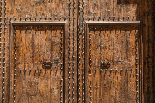Ancient wooden retro vintage door