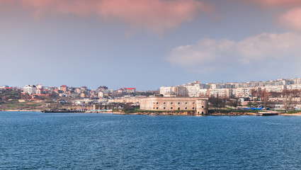 Fototapeta na wymiar Sevastopol Bay, coastal panoramic cityscape