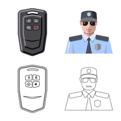 Isolated object of office and house logo. Set of office and system stock vector illustration.