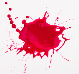Red blot isolated on white