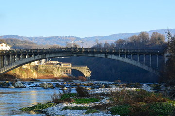 Il fiume Piave attraversa la città di Belluno