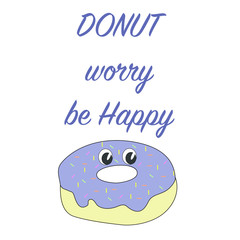 donut worry be happy  quote  card