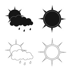 Vector design of weather and climate logo. Set of weather and cloud vector icon for stock.