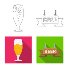 Vector illustration of pub and bar logo. Set of pub and interior stock vector illustration.