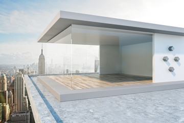 Urban rooftop with NY view