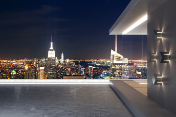 Fototapeta na wymiar Modern rooftop with NY view