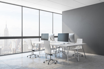 Modern concrete coworking office