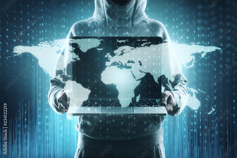 Poster global hacking and phishing concept