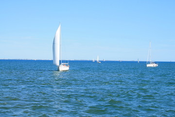 Sail boat in mediterranean sea, France