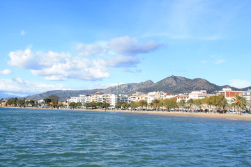 Fototapeta premium Beautiful city of Roses, Mediterranean town located on the Costa Brava, in Catalonia, Spain