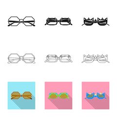 Isolated object of glasses and sunglasses logo. Set of glasses and accessory stock symbol for web.