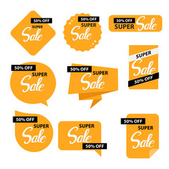 Set of simple sale banners and stickers