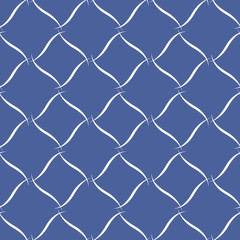 Fototapeta premium Seamless vector geometric pattern in blue and white colors