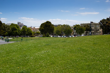 Fototapeta na wymiar View in suburban park in San Francisco