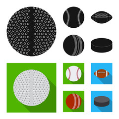 Vector design of sport and ball sign. Set of sport and athletic vector icon for stock.