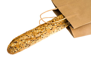 Wholegrain baguette with flax seeds
