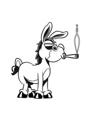 esel witzig kiffen joint sonnenbrille grautier muli witzig vierbeiner natur einfarbig