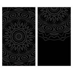 Templates for greeting and business cards. Vector illustration. Oriental pattern with. Mandala. Wedding invitation