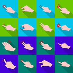 Isolated object of touchscreen and hand sign. Collection of touchscreen and touch vector icon for stock.
