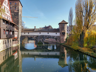 River Pegnitz Nuremberg, Germany, November 15th 2018