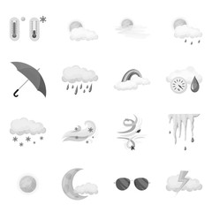 Vector illustration of weather and climate icon. Collection of weather and cloud vector icon for stock.