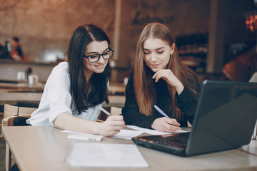 businesswoman in cafe