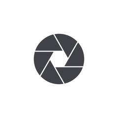 Vector shutter icon. Camera symbol isolated.  Interface button. Element for design mobile app or website
