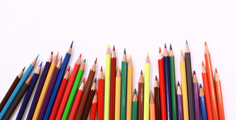 set of colored pencils .isolated on a white background.