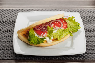 Greek Gyros with Fries and Salad
