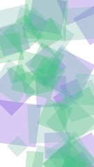 Multicolored translucent squares on white background. Vertical image orientation. 3D illustration