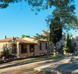 View of the buildings in the village Siurana, Tarragona, Catalunya, Spain.