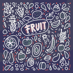 Fruit vector concept in doodle style.