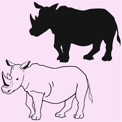Rhinoceros silhouette vector 