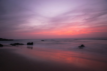 Naklejka premium sunset al fuerteventura beach
