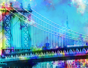 Colorful Manhattan Bridge