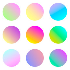 Round gradient set with modern abstract backgrounds. Colorful fluid covers for calendar, brochure, invitation, cards.