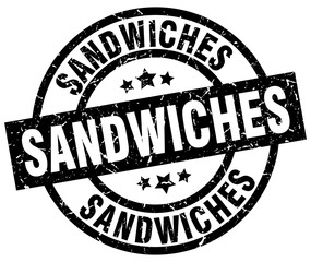 sandwiches round grunge black stamp