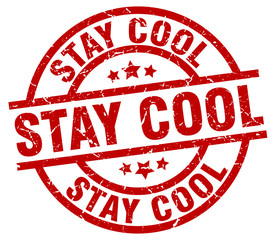 stay cool round red grunge stamp