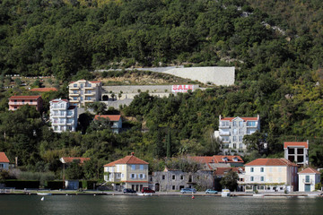 Fototapeta na wymiar Kamenari in Boka Kotorska bay