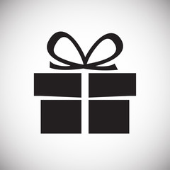 Valentines day gift on white background icon