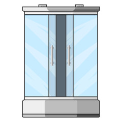 Shower cubicle icon on white background. Vector illustration
