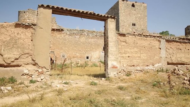 ruins of the Castle in Santiago de La Torre village (San Clemente), Cuenca, Castilla la Mancha, Spain