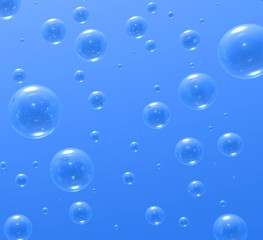 Blue background with water drops. 3D render