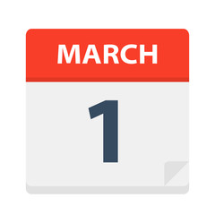March 1 - Calendar Icon